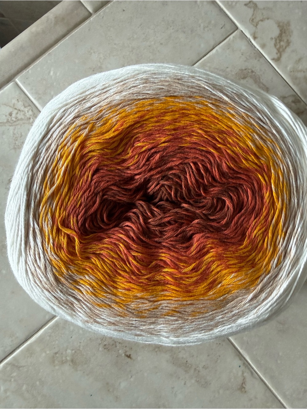 Rosegarden Natural Cream/Orange Cotton Yarn